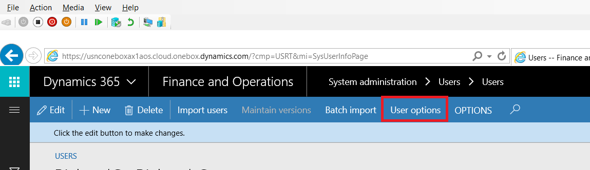 User Options